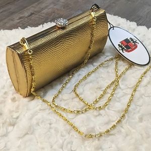 NWT ~ URBAN EXPRESSIONS Gold Vegan Leather Clutch